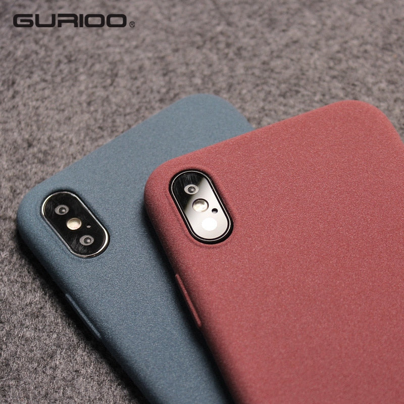 Gurioo Mobile Case Ultra-Thin Sandstone Case Back Cover Soft Scrub Cover For iPhone 11 Pro 6 6S 7 8 X XR XS Max Plus phone case