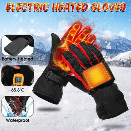 Battery-Type Carbon Fiber Heating Gloves Ski Motorcycle Heated Gloves Winter Hand Warm Gloves перчатки с подогревом