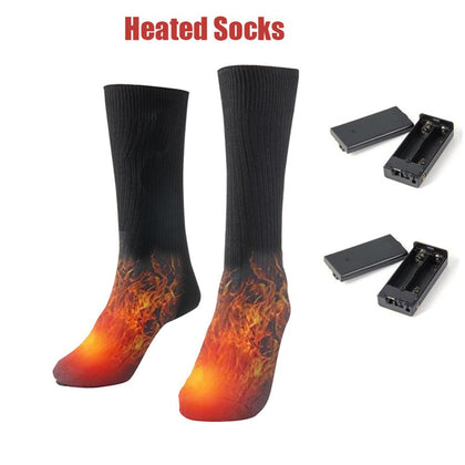 3V Thermal Cotton Heated Socks Men Women Battery Case Battery Operated Winter Foot Warmer Electric Socks Warming Socks