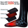 3V Thermal Cotton Heated Socks Men Women Battery Case Battery Operated Winter Foot Warmer Electric Socks Warming Socks (black)