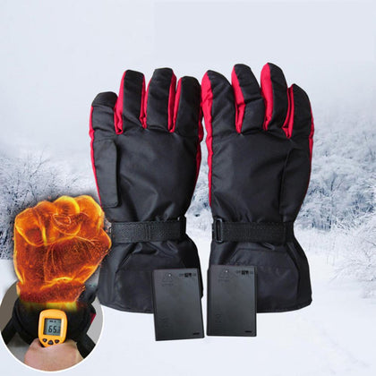 Battery-Type Carbon Fiber Heating Gloves Ski Motorcycle Heated Gloves Winter Hand Warm Gloves перчатки с подогревом