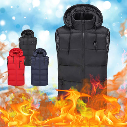 Thickening Men Women Heating Vest Warm Clothing USB Heating Outdoor Vest Winter Heating Jacket Temperature Adjustment Warm Hat