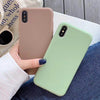 USLION Candy Color Phone Case For iPhone XS 11 Pro Max XR XS Max X Plain Silicone Cover For iPhone 6 6S 7 8 Plus Soft TPU Case