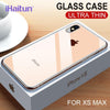 Ihaitun Luxury Glass Case For Iphone 8 7 Plus Cases Ultra Thin Transparent Back Cover Case For Iphone Xs Max Xr X Soft Tpu Edge