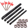 4 Set Of 7/8/10/12Mm Sclcr Lathe Boring Bar Tool Holder +10Pcs Ccmt 0602 Inserts