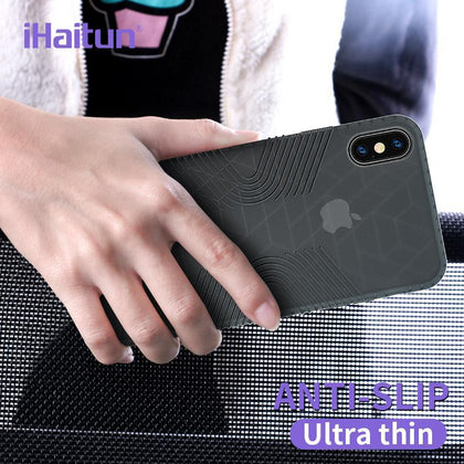 iHaitun Luxury Non-Slip Case For iPhone XS MAX XR X Cases Thin Drop Transparent Back Cover For iPhone XR XS MAX X Silicone Slim