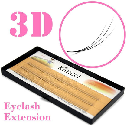 Kimcci Natural 0.07C 3D Individual Cluster Eyelashes Extension Grafting Soft Mink Eyelash Makeup Black False Eye Lashes Cilia