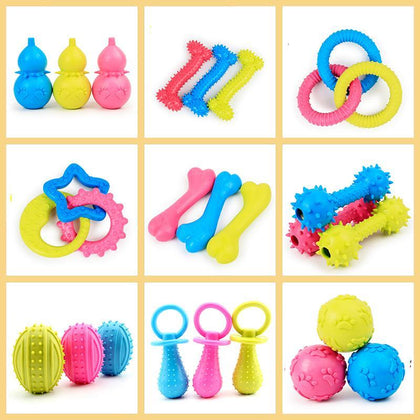 18 Style Pet Dog Toy Chew Squeaky Rubber Toys for Cat Puppy Baby Dogs Non-toxic Rubber Toy Funny Nipple Ball Interactive Game