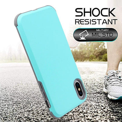 Shockproof Phone Cases For iPhone 6 6S 7 8 Plus X XS XR Case Durable PC+TPU 2 Layer Hybrid Anti-Knock Full Body Protective Cover