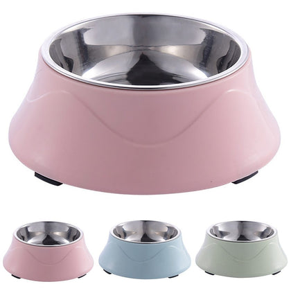 Feeding Dishes Non-slip Base Stainless Steel Color Spray Paint Pet Dog Bowls Puppy Cats Food Drink Water Feeder Pets Supplies