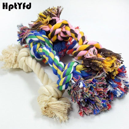 Knot Dog Toy Rope Pet Cotton Linen Chew Toys Bite Resistant for Large Dogs Teeth Training Durable Rope Chew Interactive Toys 