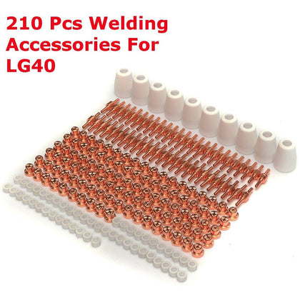 210x Air Plasma Cutter Consumables Electrode Tip Kit For Torch PT-31 LG-40 CUT50