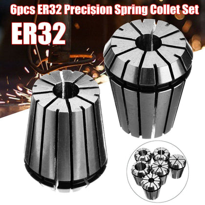 6pcs ER32 Spring Collet Set Chuck CNC Mill Lathe Tool 1/2 1/4 3/4 1/8 3/8 5/8 for Spindle Motor Milling/Boring/Drilling