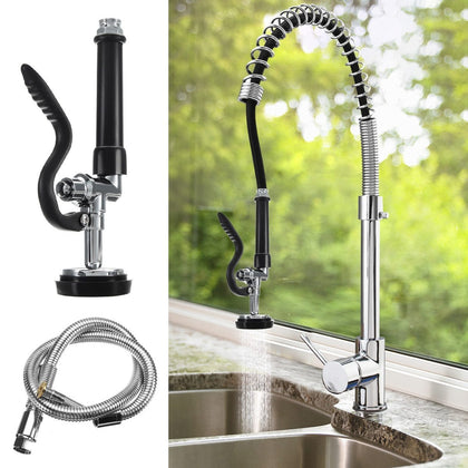 Xueqin Black Commercial Kitchen Pull-out Pre-Rinse Faucet Tap Spray Head Sprayer With Stainless Steel Flexible Hose