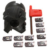 2'' 400R 50Mm Face Mill Cutter R8 Shank With 10X Apmt 1604 Carbide Inserts Blade