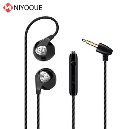 NIYOQUE 3.5mm Sport Earphone Mobile Phone Earphones Headphone With Microphone Stereo Headset Earbuds For IPhone Xiaomi Huawei