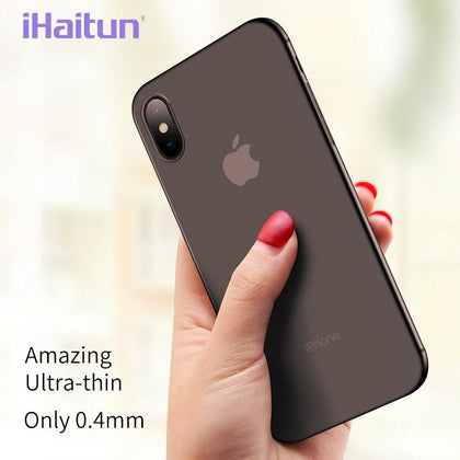 iHaitun Luxury 0.4mm Phone Case For iPhone XS MAX XR X Cases Ultra Thin Slim Transparent Back Cover For iPhone X 10 7 8 Plus Ful