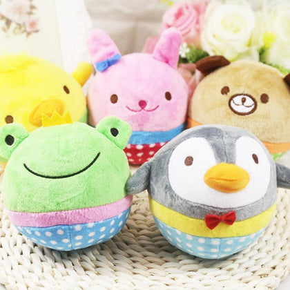 1PC Play Funny Soft Cute Sound Plush Ice Cream Squeaker Cartoon Animals For Dog Plush Toys Pet Puppy Chew Toy Bottle