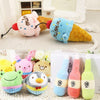 1Pc Play Funny Soft Cute Sound Plush Ice Cream Squeaker Cartoon Animals For Dog Plush Toys Pet Puppy Chew Toy Bottle