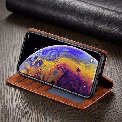 Case For iPhone XS MAX XR X 8 Plus 6 6S Plus 7 Plus Phone Case Leather Flip Wallet Magnetic Cover With Card Holder Book