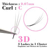 Kimcci Natural 0.07C 3D Individual Cluster Eyelashes Extension Grafting Soft Mink Eyelash Makeup Black False Eye Lashes Cilia