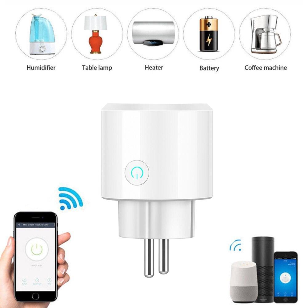 Mini Smart Plug Wifi Socket Wireless Phone Remote Control Switch Smart Timer Plug Outlet Socket Work With Google Assistant Ifttt