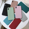 USLION Candy Color Phone Case For iPhone XS 11 Pro Max XR XS Max X Plain Silicone Cover For iPhone 6 6S 7 8 Plus Soft TPU Case