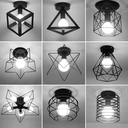 Vintage Ceiling Lights Lustre Luminaria Led Ceiling Lamp Loft Iron Cage Fixtures Abajur Home Lighting Plafonnier For Living Room