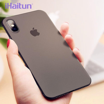 iHaitun Luxury 0.4mm Phone Case For iPhone XS MAX XR X Cases Ultra Thin Slim Transparent Back Cover For iPhone X 10 7 8 Plus Ful