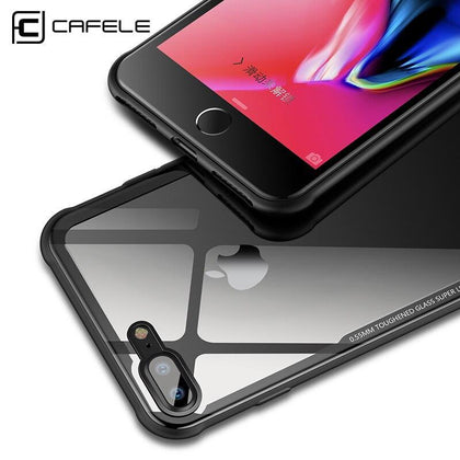 CAFELE Back Tempered Glass Case For iPhone 8 7 plus Full coverage HD Clear Full Body Cover Tempered Glass cases For iPhone 8 7
