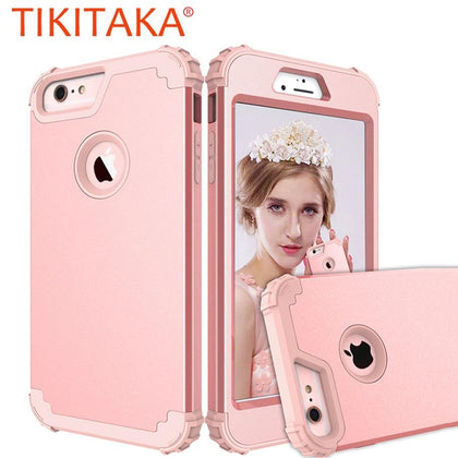 Shockproof Phone Cases For iPhone X XS Max XR 8 7 6 6s Plus Case 3 in 1 PC + TPU Hybrid Full Protective Cover Screen Film
