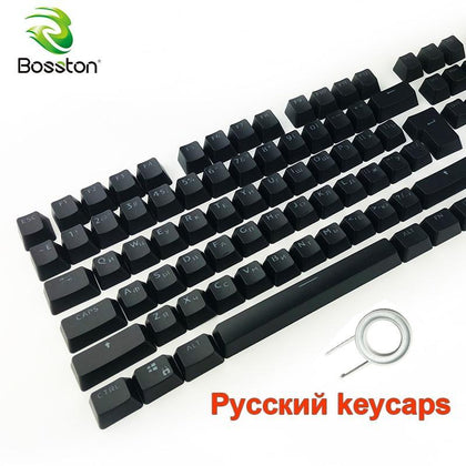 Russian Keycaps for Mechanical Keyboard Compatible with MX Switches DIY Replacement Transparent Support Led Lighting Keycaps