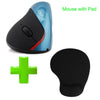 Wireless Vertical Mouse Ergonomic 1600Dpi Optical Muase Rechargeable Usb Computer Mice With Wrist Rest Mouse Pad For Pc Gamer