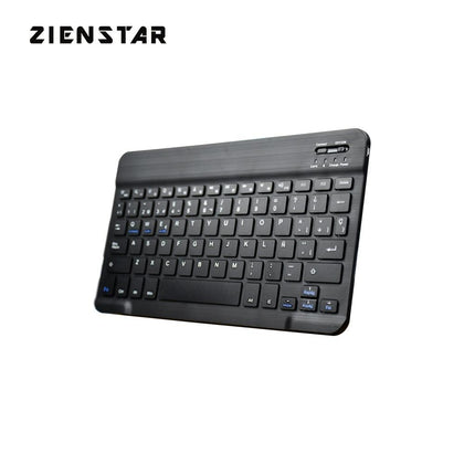 Zienstar 10inch Spanish Letter Aluminum Wireless Teclado Bluetooth for Apple IOS Android Tablet Windows PC ,Lithium Battery