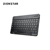 Zienstar 10Inch Spanish Letter Aluminum Wireless Teclado Bluetooth For Apple Ios Android Tablet Windows Pc ,Lithium Battery (Spanish Black)