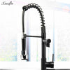 Xueqin All Black Kitchen Water Tap Faucet Pull Down 360 Swivel Handheld Shower Kitchen Mixer Taps