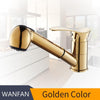Kitchen Faucets 360 Degree Swivel Pull Out Kitchen Sink Faucet Water-Saving Polished Black Basin Crane Mixer Brass Tap Wf-7005