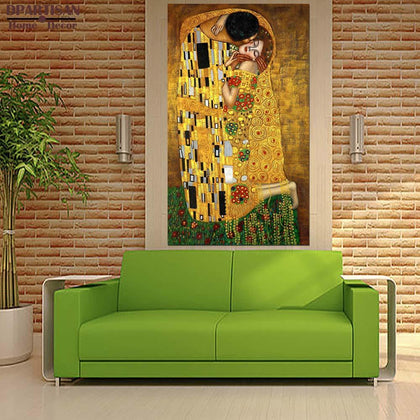 DPARTISAN oil print canvas wall art decor pictures diferent kiss By Gustav klimt wall painting art no frame oil painting print