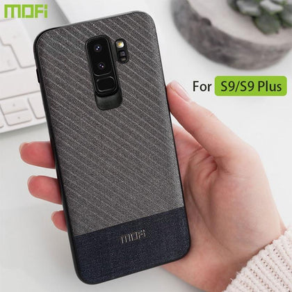 For Samsung S9 Case For Samsung S9 plus Cover Fabric Cloth For Samsung S9 S9P Case Business Dark Color Handcraft Gentleman Case