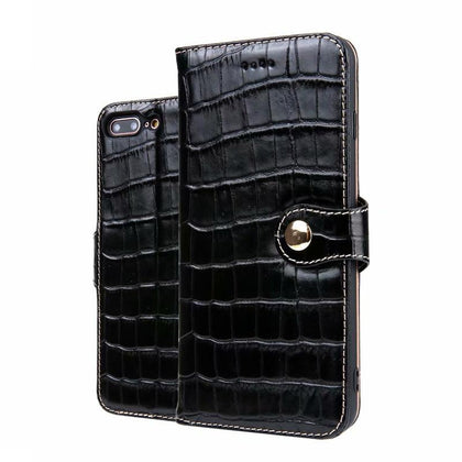 CKHB Phone Leather Case For iPhone 7 8 Plus Crocodile Wallet style Flip Case For iPhone 7Plus 8Plus Card Holder Phone Cases&bag
