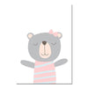 Nditb Cartoon Animal Canvas Painting Nursery Prints Personal Name Custom Poster Wall Picture Nordic Baby Girl Room Decoration