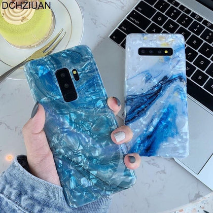 DCHZIUAN Conch Shell Marble Phone Cases For Samsung Galaxy S10 Plus S10 Case Cover For Samsung S8 S9 Plus Note 8 9 Silicone Case