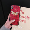 Luxury Cute Glitter Marble Diamond Metal Bee Silicone Phone Case For Iphone 7 8 Plus 6S X Xr Xs Max For Samsung S8 S9 Note 8 9