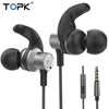 Topk F04 Bass Stereo Sport Earbuds Earphones Wired Control With Built-In Microphone For Iphone Samsung Xiaomi Huawei