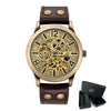 Vintage Skeleton Mechanical Automatic Wrist Watch Men 2018 Shenhua Mechanical Steampunk Watches Self Winding Mens Leather Watch