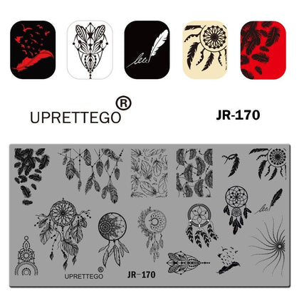 2019 Stainless Steel Stamping Plate Template Russian Phrase Unicorn Love Vintage Floral Pattern Angel Linear Nail Tool JR161-170