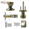 Probrico Antique Bronze Tulip Shape Door Locks Security Interior Mortic Door Handle For Bathroom Bedroom  Laundry Children'Room