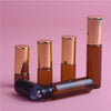 5Pcs 1Ml 2Ml 3Ml 5Ml Amber Roll On Roller Bottle For Essential Oils Refillable Perfume Bottle Deodorant Containers With Gold Lid