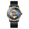 Ik Colouring Mens Watches Mesh Braided Stainless Steel Band Automatic Mechanical Male Clock Skeleton Steampunk Relogio Masculino