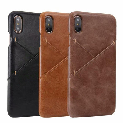 For iphone XS MAX genuine Leather phone case For iPhone XS MAX XR X 7 8 plus 8plus CKHB cowhide ultra slim Card Slot Back cover
